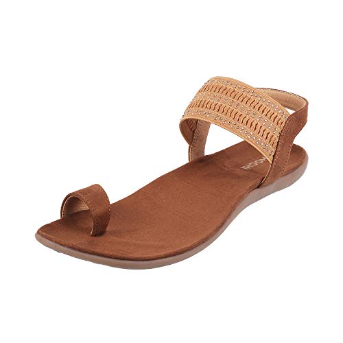 Mochi Women's Tan Fashion Sandals-6 UK (39 EU) (33-53)