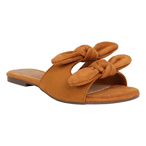 Suede store bow slides