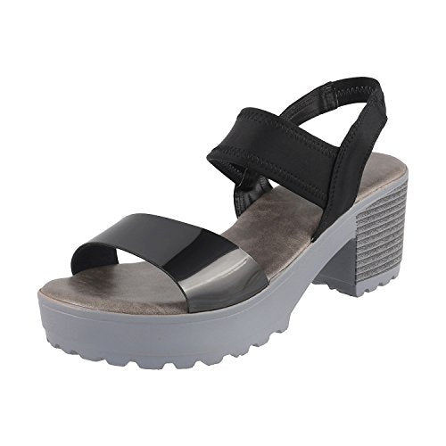 Mochi Women's Black Fashion Sandals-3 UK (36 EU) (33-9815)