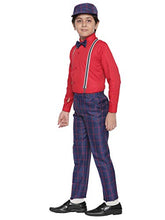 Load image into Gallery viewer, Jeetethnics Boys Navy Blue Suspender Pant Set with Shirt, Bow and Cap (1101AJ)
