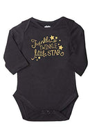 Bon Organik Twinkle Twinkle Little Star Babysuit for Baby(BON2025-HT-BK-K-9-12M1T Tee) Black