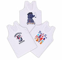GURU KRIPA BABY PRODUCTS Baby Pure Cotton Printed Innerwear Baniyan Infants Sando Unisex Undershirts for Baby Sleeveless Regular Fit Vest Assorted 4-5 Years Girls and Boys Pack of 3