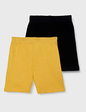 Load image into Gallery viewer, Cloth Theory Boy&#39;s Regular fit Cotton Shorts (Pack of 2) (CTSH_023_Yellow+Black_5-6 Years)
