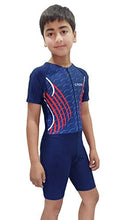 Load image into Gallery viewer, LYCOT Unisex Half Sleeve Skating Suit Cum Swimwear Digitaly Printed (Navy)
