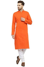 Load image into Gallery viewer, STYLEXA Men&#39;s Solid Straight Kurta Pyjama Set Cotton Orange
