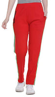 SHAUN Women's Regular Fit Cotton Trackpant (831W1_R_Red_5XL)