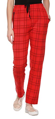 SHAUN Women's Regular Fit Trackpant (B07P8LWDH3_Red_Large)