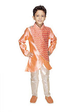 Load image into Gallery viewer, NEW GEN BOYS FULL SLEEVE UP ORANGE JACKET KURTA &amp; PAIJAMA PANT 9-10 YEARS
