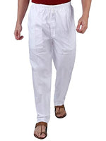 Fashtastic White Men's Elastic Pyjama with 2 Side Pockets (XXX-Large)