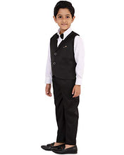 Load image into Gallery viewer, FOURFOLDS Boy&#39;s 3-Piece Suit (FC045) (Black, 9-10 Years)
