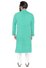 Load image into Gallery viewer, STYLEXA Men&#39;s Solid Straight Kurta Pyjama Set Cotton Turquoise Blue
