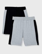 Load image into Gallery viewer, Cloth Theory Boy&#39;s Regular fit Cotton Shorts (Pack of 2) (CTSH_025_Grey +Black_11-12 Years)
