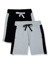 Load image into Gallery viewer, Cloth Theory Boy&#39;s Regular fit Cotton Shorts (Pack of 2) (CTSH_025_Grey +Black_11-12 Years)
