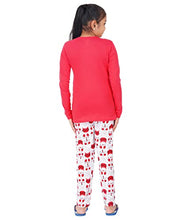 Load image into Gallery viewer, MIST N FOGG Girls&#39; Printed Cotton Nightwear|Top and Pyjama Set of 1(Coral red,11-12 Years)
