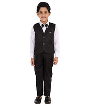 Load image into Gallery viewer, FOURFOLDS Boy&#39;s 3-Piece Suit (FC045) (Black, 9-10 Years)
