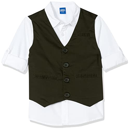 Amazon Brand - Jam & Honey Boys' Waistcoats (JHBSHR-SFS-WC_Olive_5 6 Years)