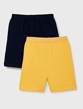 Load image into Gallery viewer, Cloth Theory Boy&#39;s Regular fit Cotton Shorts (Pack of 2) (CTSH_027_Navy+Yellow_11-12 Years)
