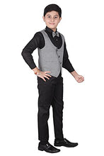 Load image into Gallery viewer, Pro-Ethic Style Developer Boy&#39;s Cotton 3 Piece Suit for Boys, Kids Wear with Waistcoat, Tie, Full Sleeve Shirt and Pant ll 3 pcs Suit for Kids boy (Set of 4) (Grey, 5-6 Years)
