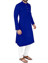 Load image into Gallery viewer, Shyama Men&#39;s Cotton Kurta Pyjama Set (SHYAMA-200_Blue_S)
