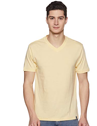 Macroman M-Series Men's V-Neck T-Shirt (8903978006949_MS222_M_Cream)
