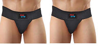 Pro Gym Men's Cotton Briefs (Pack of 2) (18_Black_L)