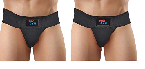 Pro Gym Men's Cotton Briefs (Pack of 2) (18_Black_L)