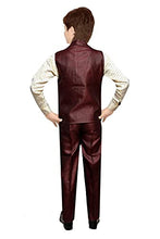 Load image into Gallery viewer, TUCUTE Kids Boy&#39;s Blended Waistcoat, Shirt, Tie Trouser Set (KKS016-Maroon-Cream, 3-4 Years)
