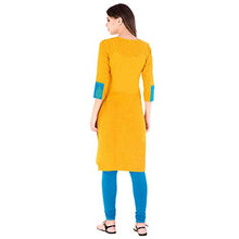 Load image into Gallery viewer, GMI Women&#39;s Cotton Straight Kurta (Gmi work wear kurti_Mustard_Large)
