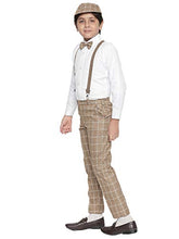 Load image into Gallery viewer, Jeetethnics Boys Khaki Suspender Pant Set with Shirt, Bow and Cap (1100J)
