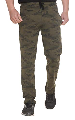 SHAUN Men's Regular Fit Cotton Trackpants (631MN1_A_Green, Grey_S)