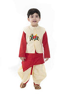 NEW GEN Boy's Jacket Kurta with Dhoti (Red_3-4 Years)