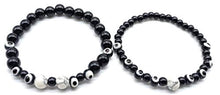 Load image into Gallery viewer, Jaz&#39;s Exclusive Combo of Designer Bracelets-Round Evil&#39;s Eye Beads with Black Beads-Root Chakra Activator,Good Luck Protection Bracelet for Her &amp; His

