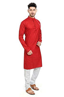 STYLEXA Men's Solid Straight Kurta Pyjama Set Cotton Red