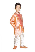 Load image into Gallery viewer, NEW GEN BOYS FULL SLEEVE UP ORANGE JACKET KURTA &amp; PAIJAMA PANT 9-10 YEARS
