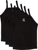 UCARE Pure Cotton Plain Black Slip/Sleevless Slips/Vest/Sando Innerwear/Camisoles for Girls & Kids (2009A-Packof4) (9-12 Months)