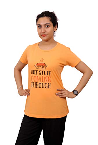 Plush Women's T Shirt (L-PT-005-Light Oranage_Light Orange_Large)