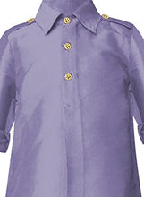 Load image into Gallery viewer, A.T.U.N. All Things Uber Nice Boy&#39;s Polyester Regular Kurta (BKLS PTS_Lavender-Black_8-9 Years)
