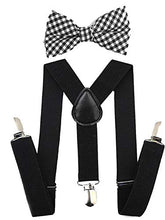 Load image into Gallery viewer, RR Design Suspender and Bow Tie Set with Matched Hat for Kids 2-5 years multi colred (black square)
