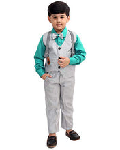 Load image into Gallery viewer, FOURFOLDS Boy&#39;s 3-Piece Suit Green
