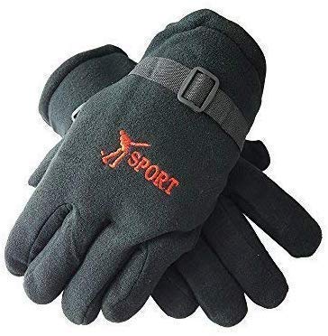 Fllik Winter Warm Stylish Gloves For Men And Boys ( Black Color)
