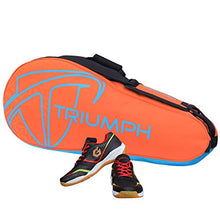 Load image into Gallery viewer, Gowin Badminton Shoe Smash Black Size-12 Kids with Triumph Badminton Bag 303 Orange/Sky
