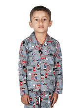 Load image into Gallery viewer, Urban Flu Kids Boys &amp; Girls Cotton Printed Night Suit || Shirt with Pajama || Pack of 1 || (3 Years to 9 Years) Grey
