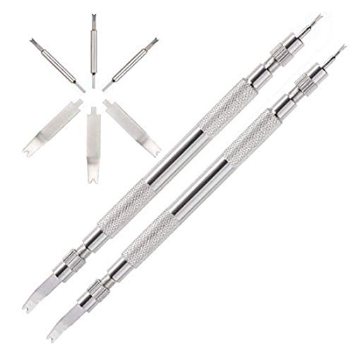 DIY Crafts 5.3 Inch Professional Stainless Steel Spring Bar Link Pin Remover Tool Set for Watch Wrist Bands Strap Removal Repair Fix Kit Gadget (Pack Of 2 Pcs, Design No #3)