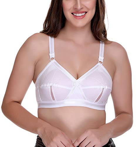 Sona Women's Spandex And Cotton Non-Padded Wire Free Full Coverage Bra White