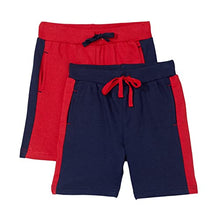 Load image into Gallery viewer, Cloth Theory Boy&#39;s Regular fit Cotton Shorts (Pack of 2) (CTSH_026_RED+Navy_5-6 Years)
