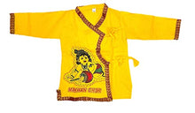 Load image into Gallery viewer, PK HUB Kids Cotton Yellow Krishna Style Kurta &amp; Dhoti Dress (Pack Of 5-Kurta,Dhoti,Bansuri,Mukut,Patka) (0-3 Months)
