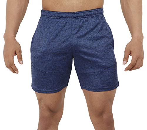 NEVER LOSE Men's Sports Shorts (Sporty_Blue_S)