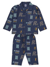 Load image into Gallery viewer, Teddy Boy&#39;s &amp; Girl&#39;s Cotton Printed Shirt and Pyjama Set Pack of 1 (TEDDY-BFNS-NSUIT-2912-14_Navy_3-6 Months (35 cm))
