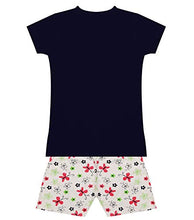 Load image into Gallery viewer, MIST N FOGG Girls Half Sleeve Printed Tshirt and Shorts Set(7-8 Years) Navy,White
