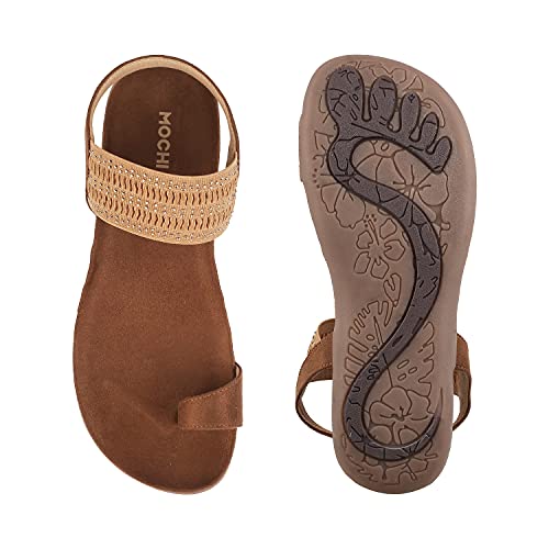 Mochi Women's Tan Fashion Sandals-6 UK (39 EU) (33-53)